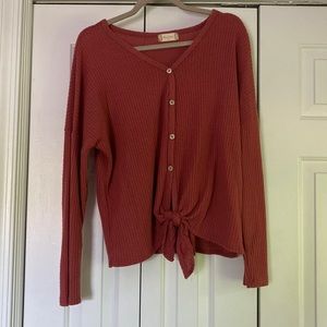 Button down tied top